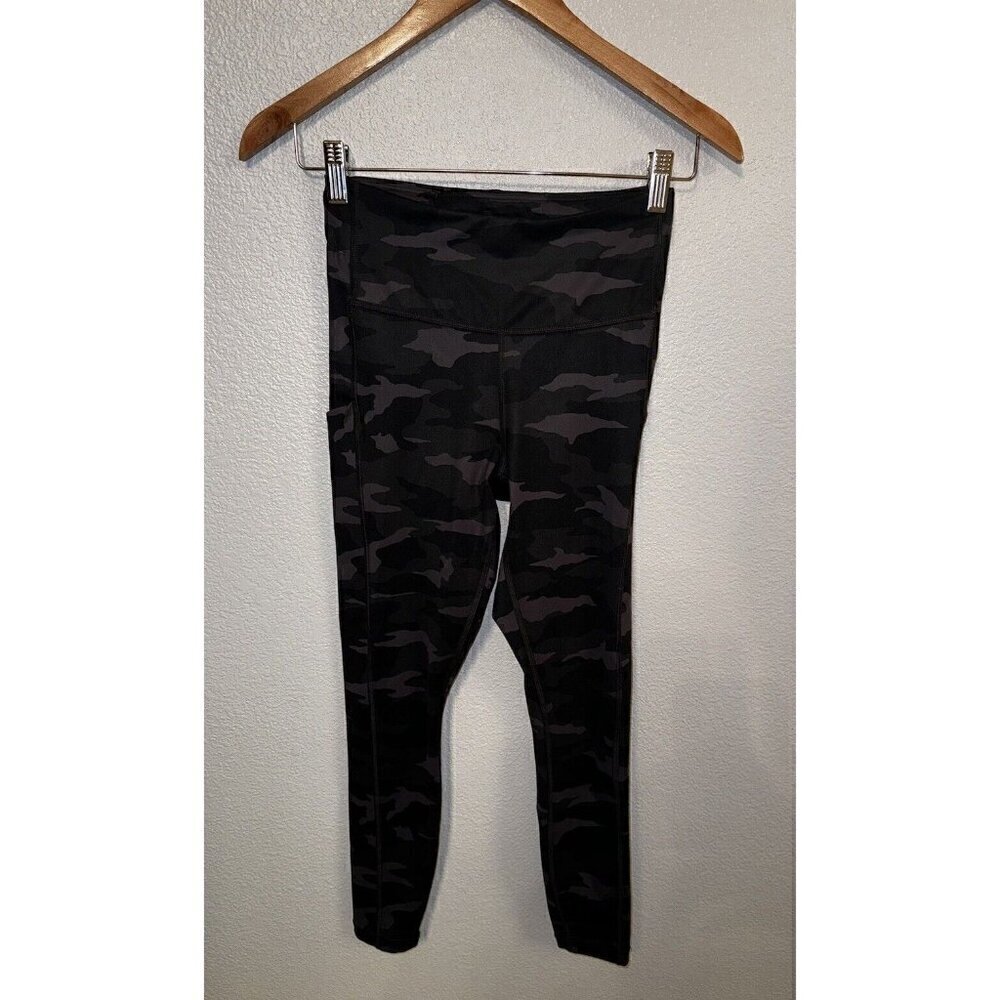 ATHLETA Women’s Ultimate‎ Camo 7/8 Tight Pockets Gray Green Size XS